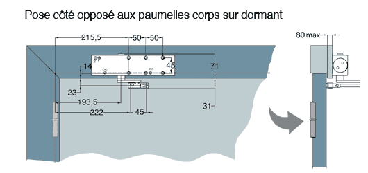 Bras standard pour ferme-porte CGF GR 300 Blanc